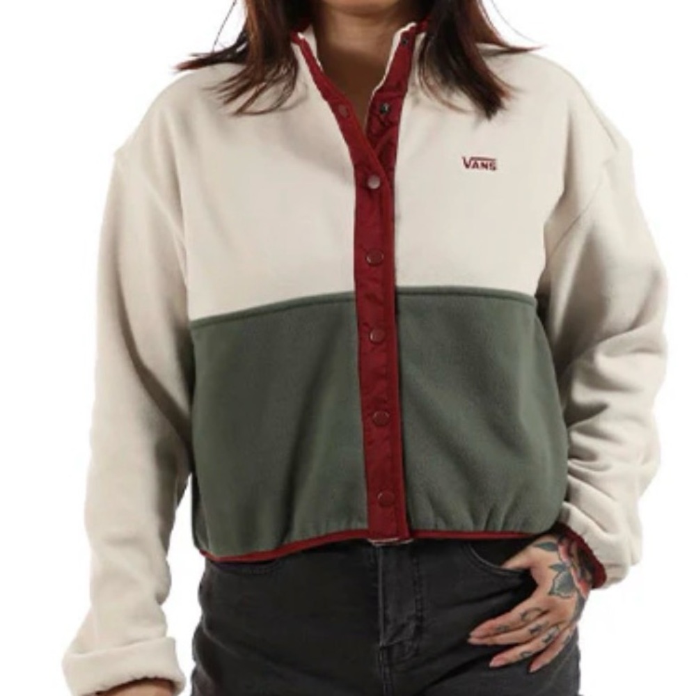 Vans Women's Patchwork Mock Neck Fleece Size S